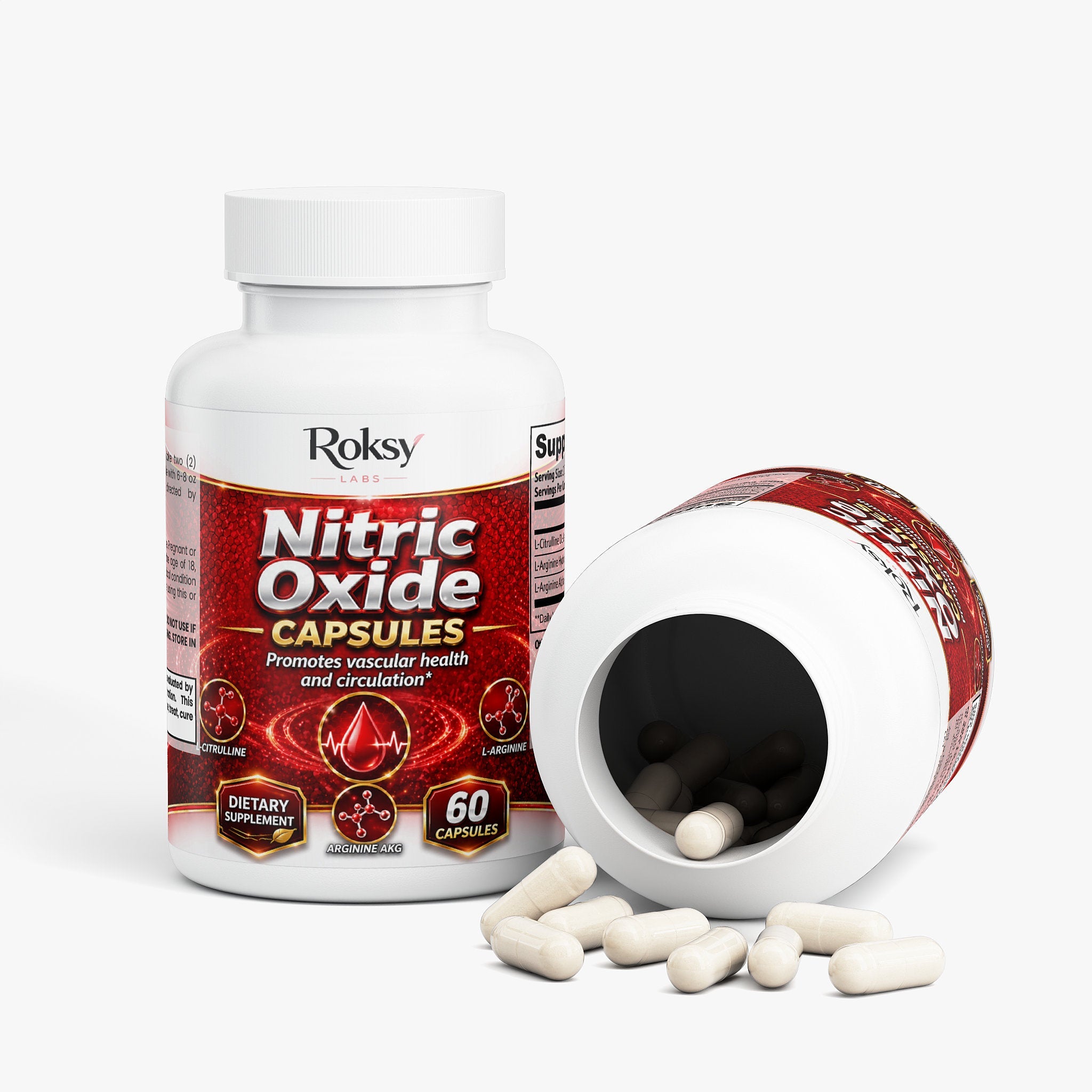 Nitric Oxide L-Citrulline, Arginine AKG. 60 capsules