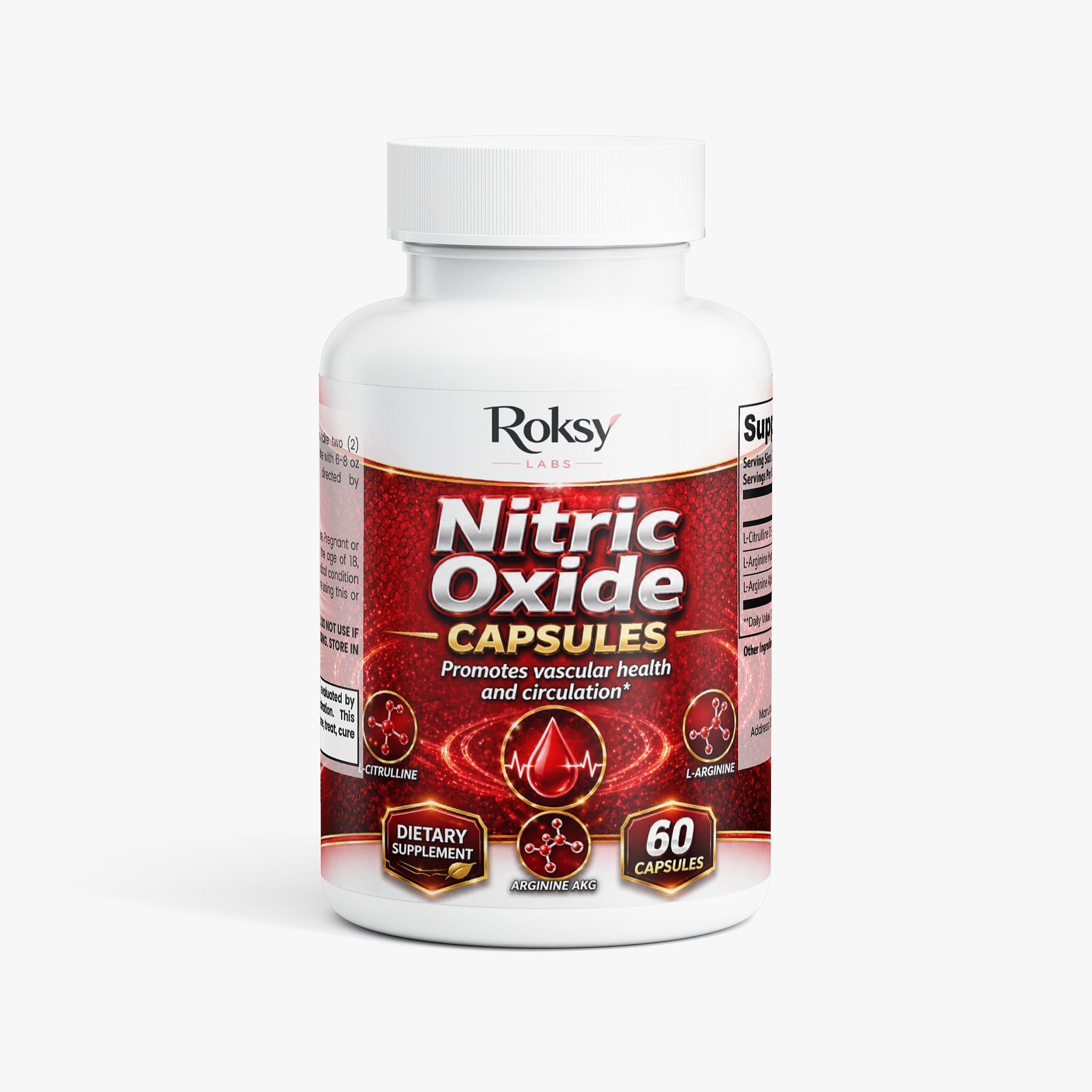 Nitric Oxide L-Citrulline, Arginine AKG. 60 capsules